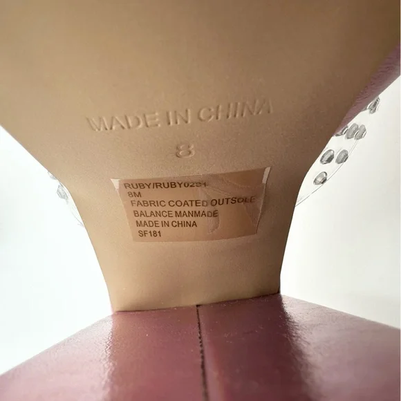 Steve Madden Ruby Embellished Heeled Platform Sandals Iridescent Pink - Picture 9 of 14